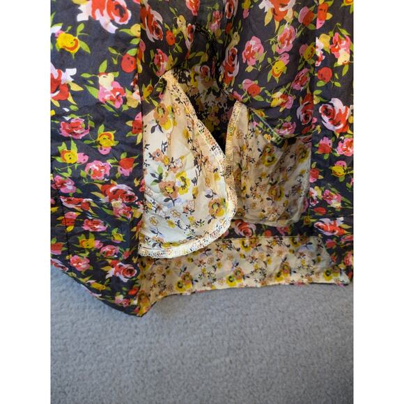 Sundance Tunic Top Silk Boho Floral Yellow Womens Small Flowy Lagenlook Beach - Picture 8 of 14